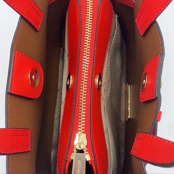 MICHAEL KORS EMILIA SMALL SATCHEL DARK SANGRIA - Picture 7 of 16